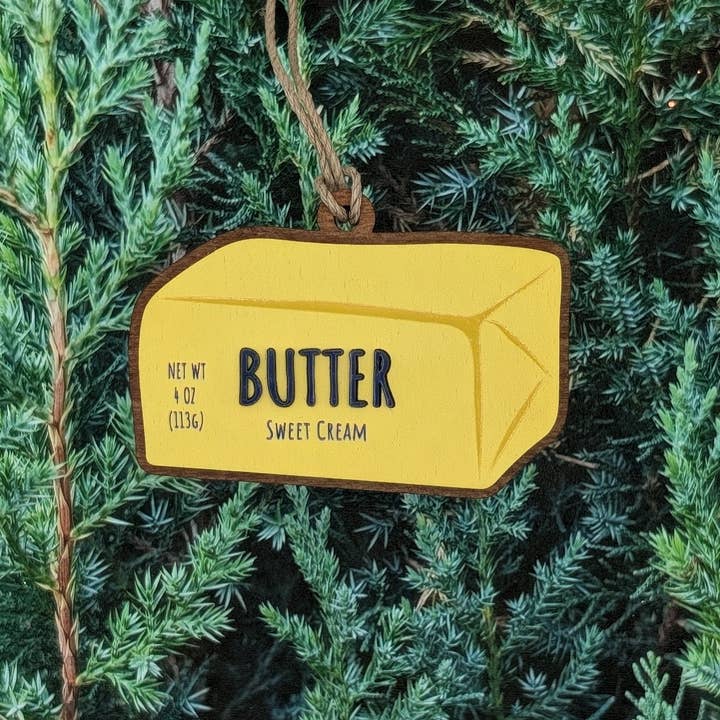 Butter Christmas Ornament for wholesale by The Little Ornament Shop