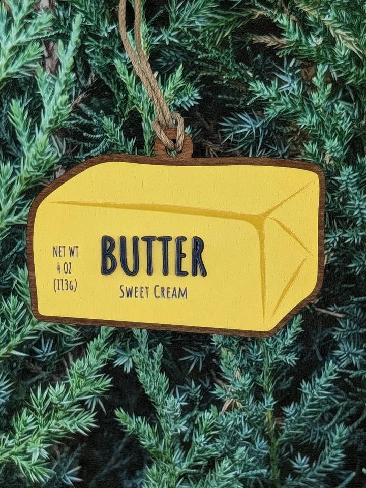 Butter Christmas Ornament for wholesale by The Little Ornament Shop