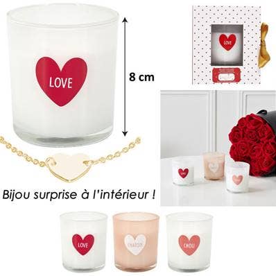 Scented Candle Heart And Jewel H8Cm for wholesale by TSJJ