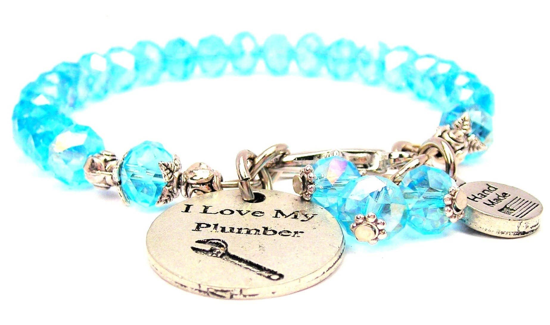 Chubby Chico Charms - Wholesale Charm/Dangle Bracelet - I Love My Plumber With Wrench Splash Of Color Crystal0