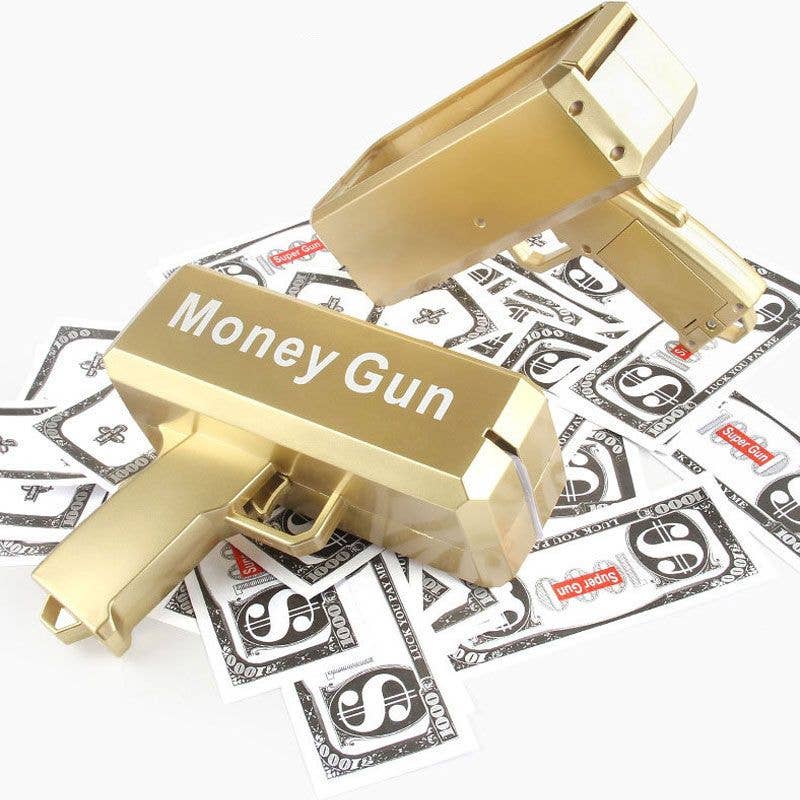 Naomi's Happy Place Shop - Wholesale Classic Toy - Kids - Electric Money Gun Ver.1 with 100pcs Props Money Cash Banknote Spray gun Adult Party Wedding Supplies Children toys AC984