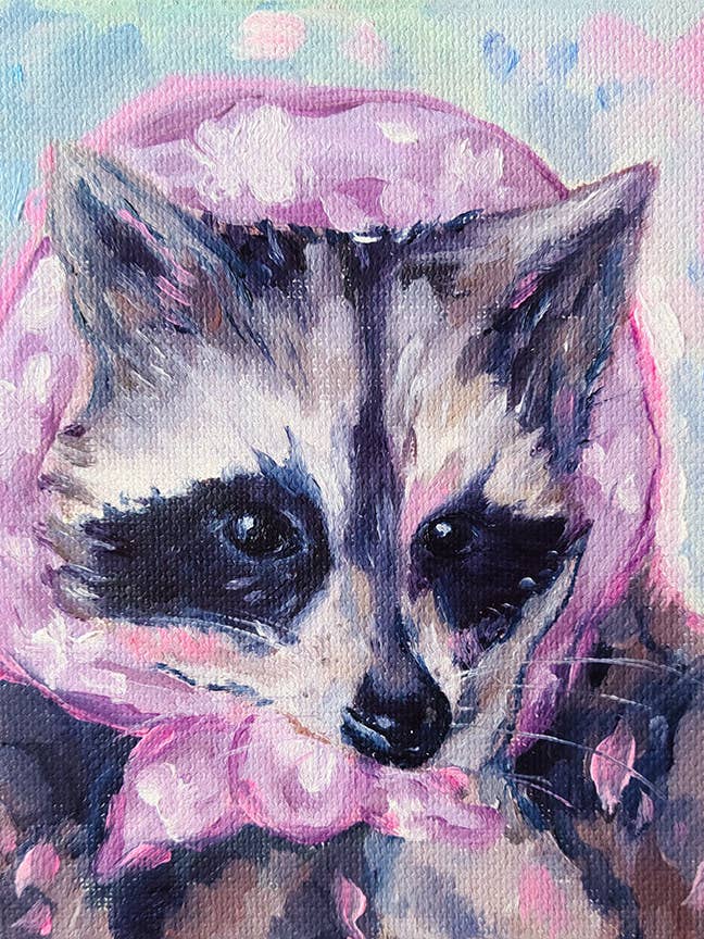 Scarf Raccoon Prints for wholesale by Shelby DeGarmo Art