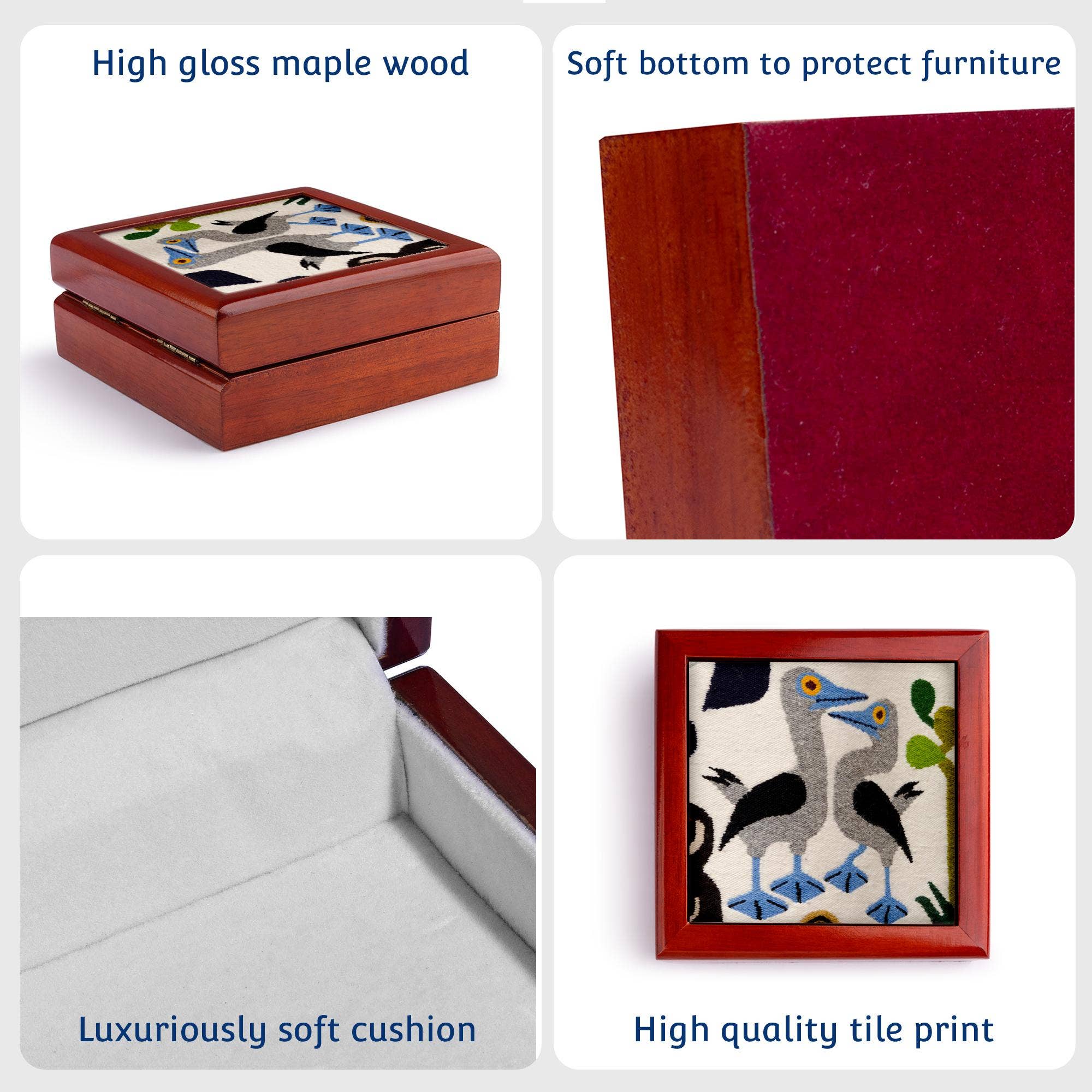 3dRose - Wholesale Jewelry Box/Organizer - 3dRose, Ecuador, Quito, Otavalo. Wool souvenir rug with Galapagos wildlife., Jewelry Box6