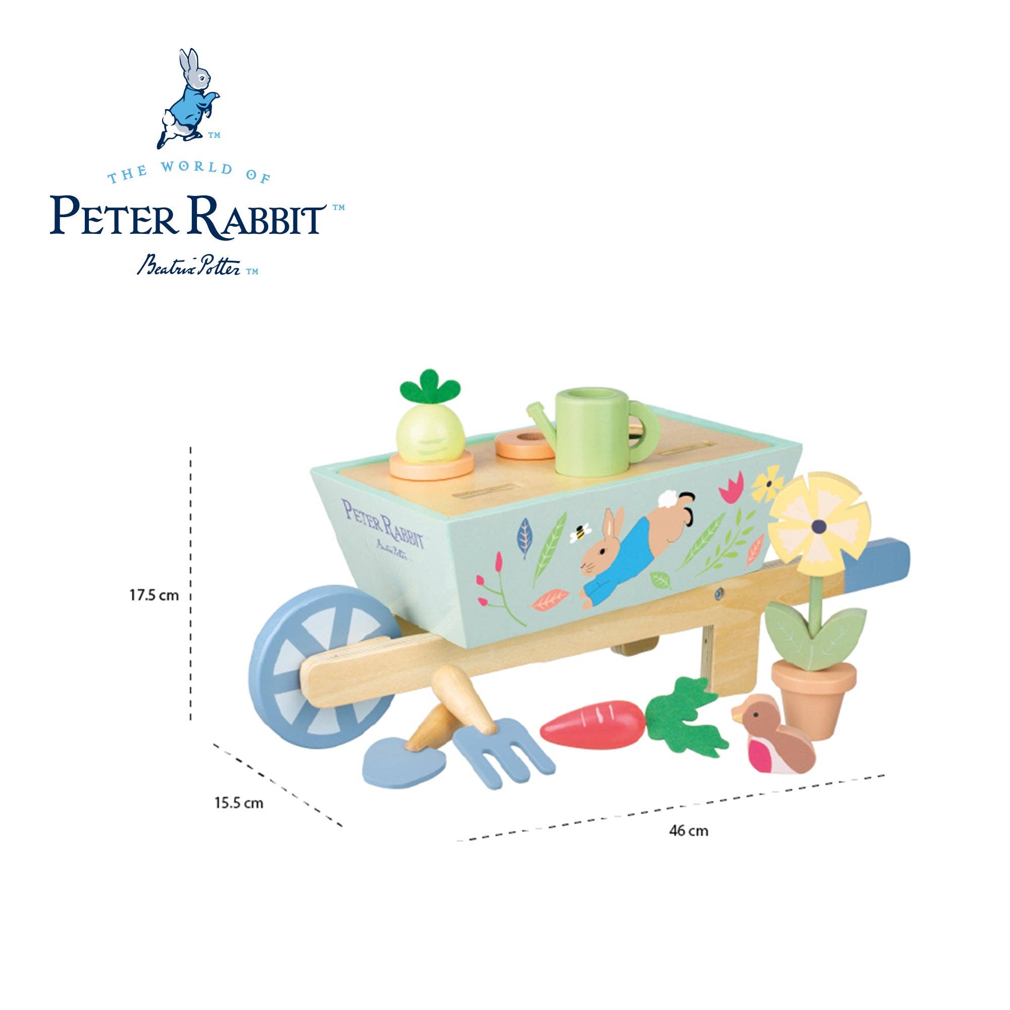 Orange Tree Toys – Engroshandel Trælegetøj - Børn – Peter Rabbit™ Trillebør i træ6