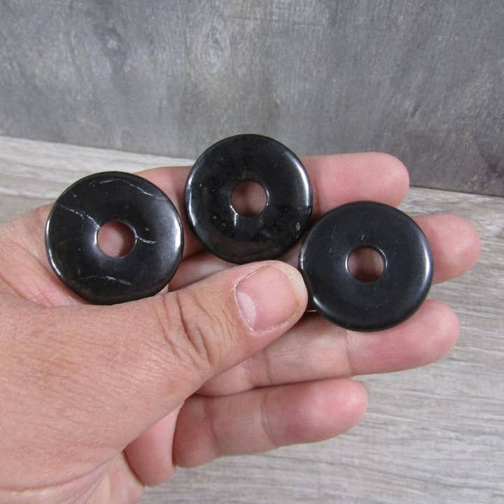 Keystone Crystals - Wholesale Spiritual Stone/Crystal - Gemstone Donut Pi Stone 30mm Pendant – Bulk Lot for Resale