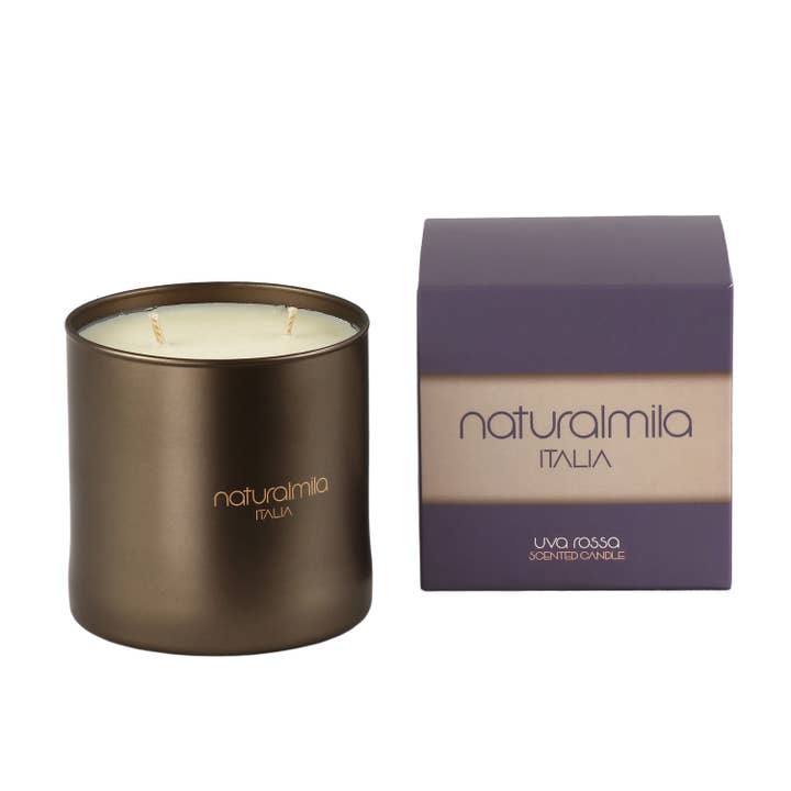 Naturalmila Duftlys med Røde Druer 410 g for engroshandel hos Mila srl