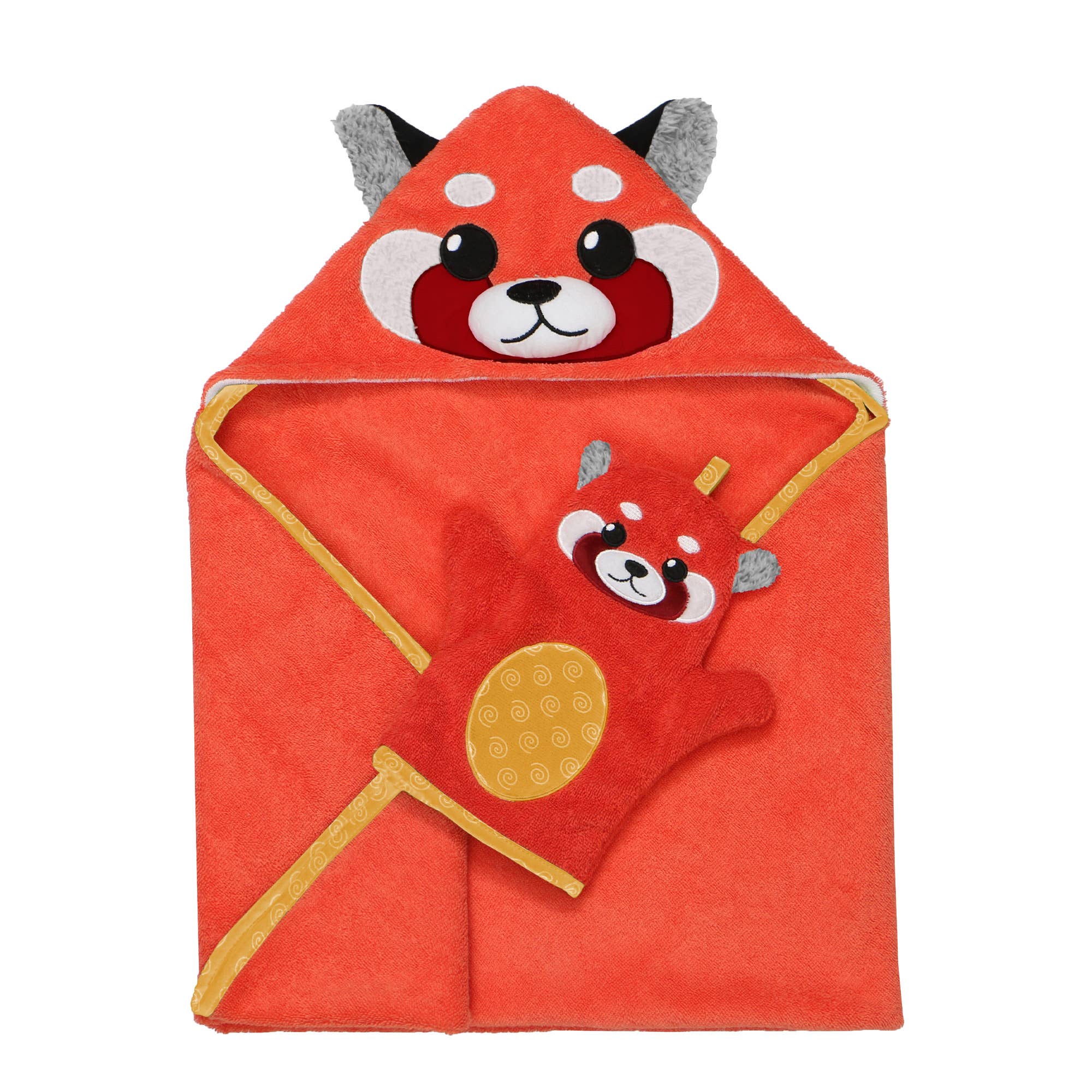 ZOOCCHINI - Wholesale Bath Toy - Baby - Baby Snow Terry Bath Mitt - Red Panda 0-18M2