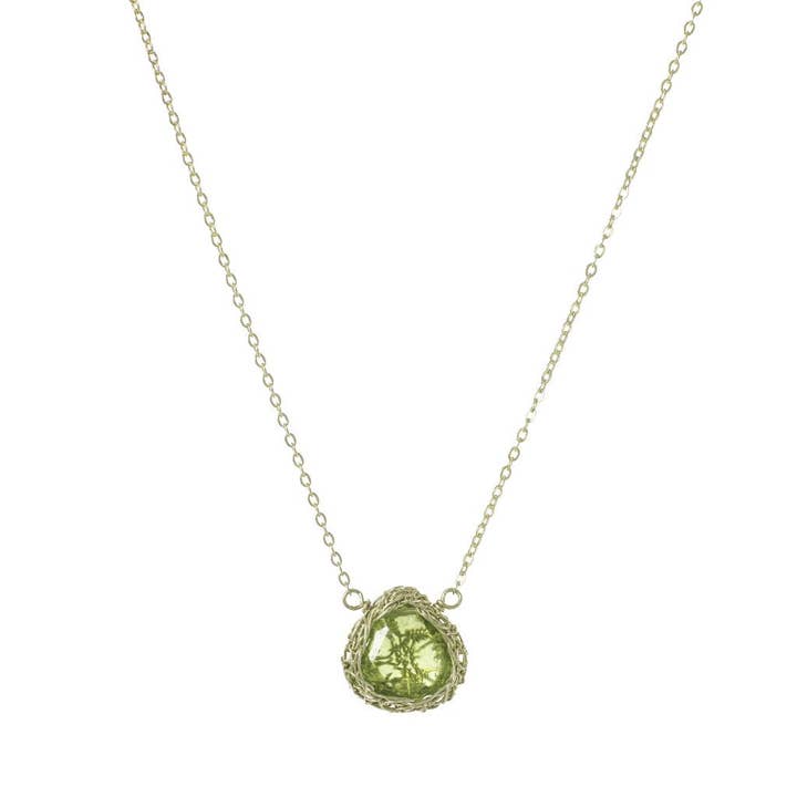 Teardrop Halsband Peridot i guld för wholesale av Arivka Jewelry