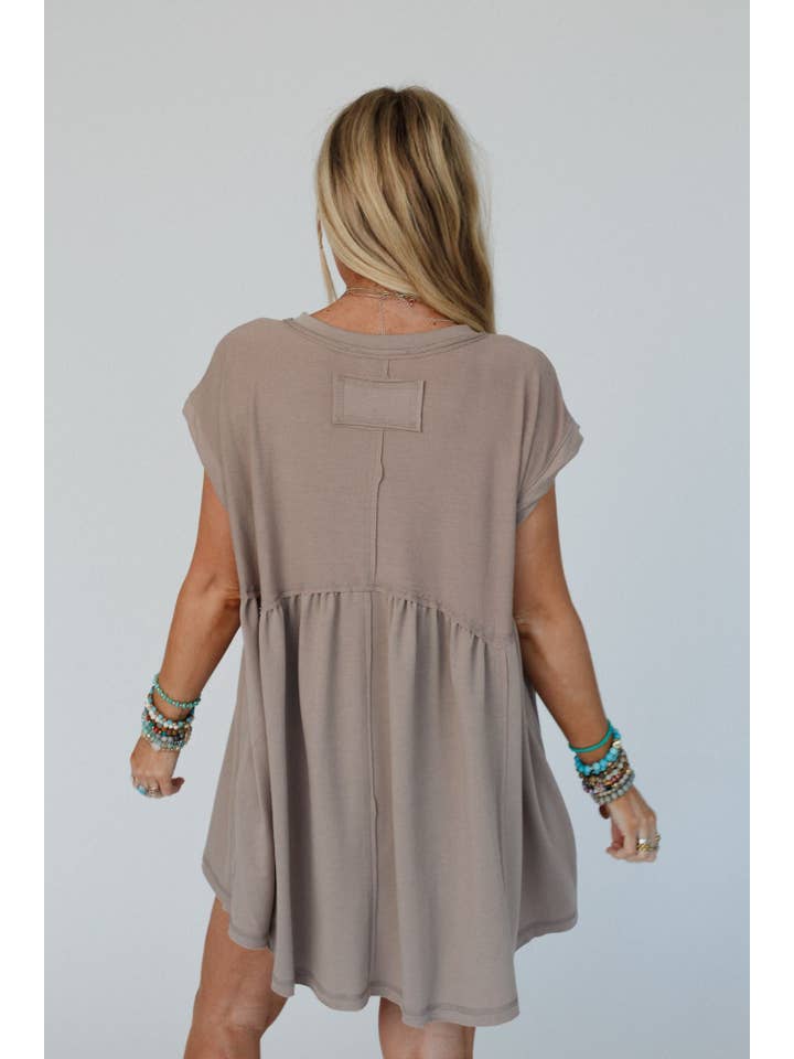 Three Bird Nest - Wholesale Dress - Women's - Sweet Nothings Baby Doll Dress - Khaki