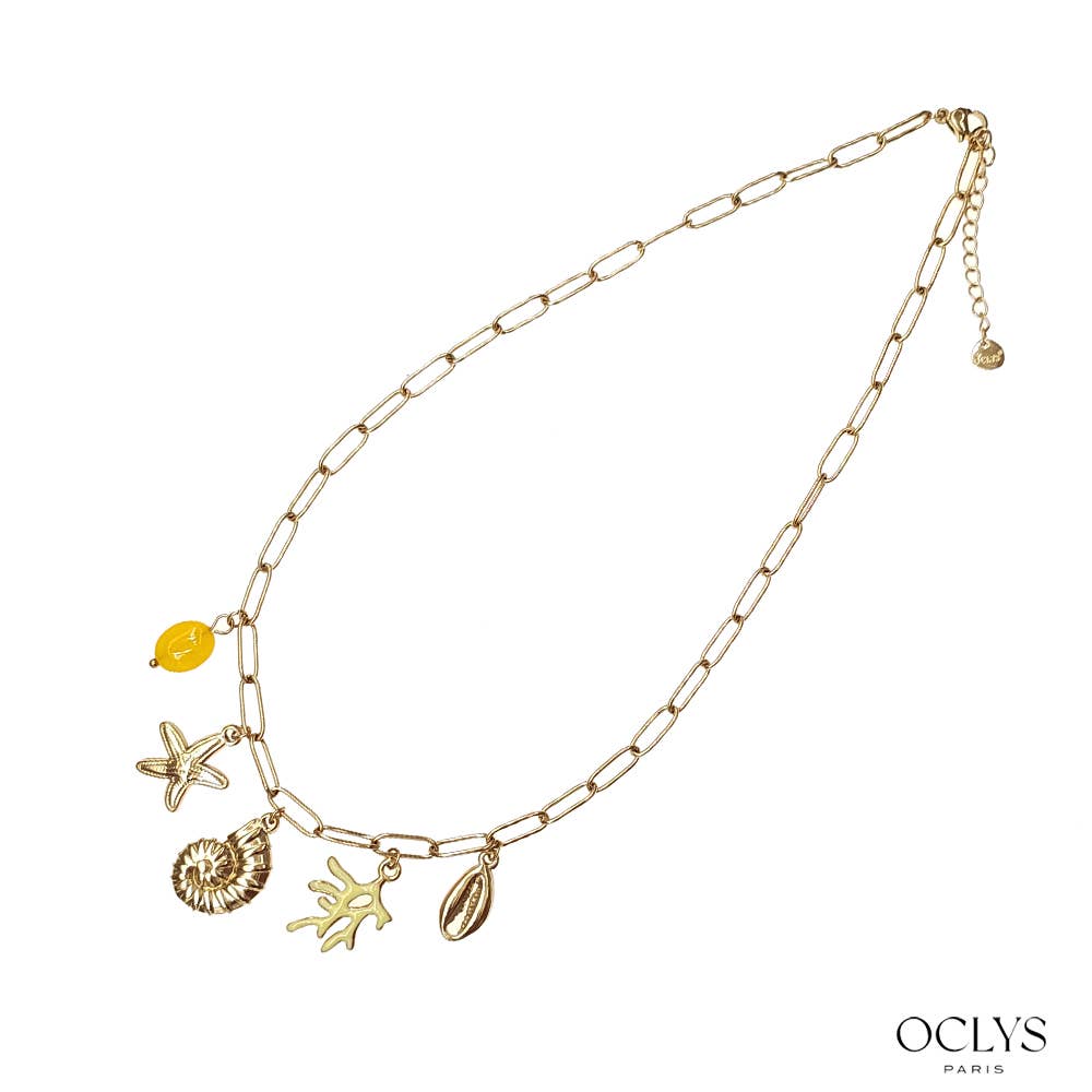 Oclys - Wholesale Halskettinghanger - Ketting met bedeltjes maritiem thema verguld roestvrij staal5