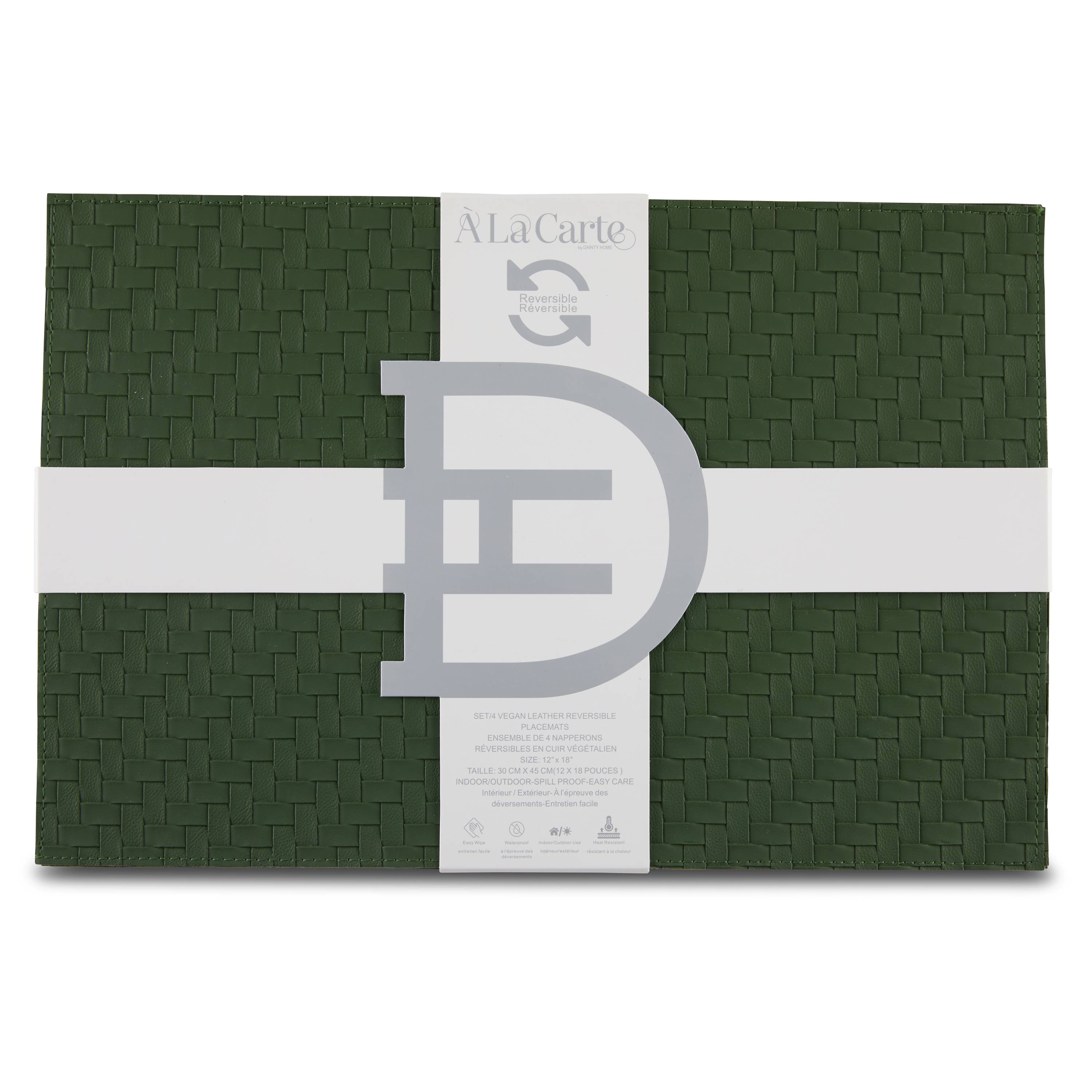 Ala Carte (By Dainty Home) - Vente Sets de table - Ensemble de 4 sets de table réversibles en cuir vegan Lausanne 30x45 cm12