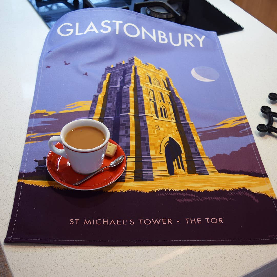Town Towels – Toalha de chá por atacado – Toalha de chá Glastonbury Tor2