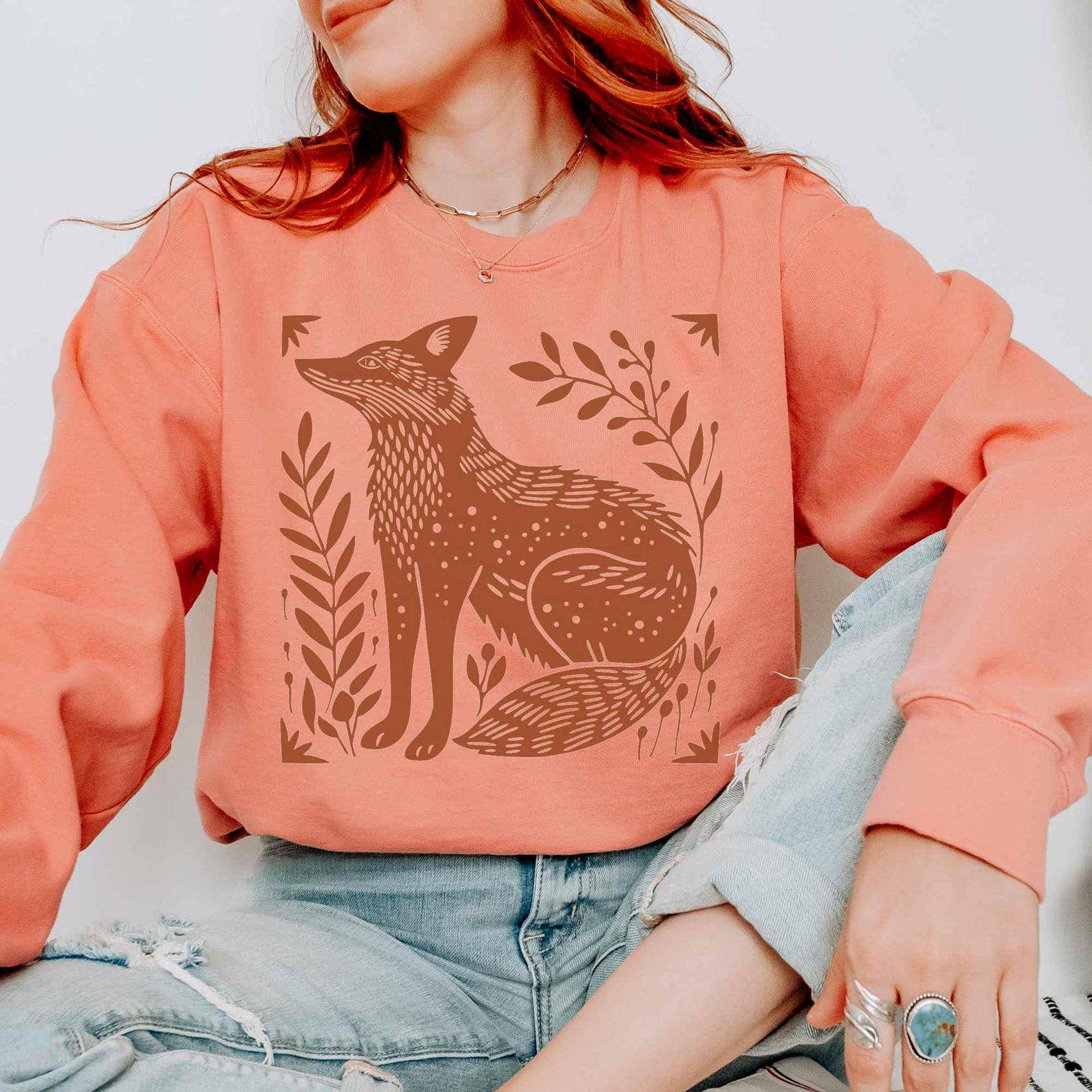 Sisterly Gifts Shop - Vente Sweat-shirt à imprimés – unisexe - Sweat-shirt Renard | Pull Nature | Vêtements Forestiers1
