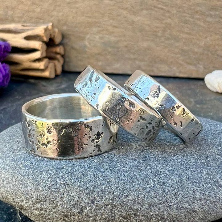 Wide band - Rustic for wholesale by Midnight Pacific Studio