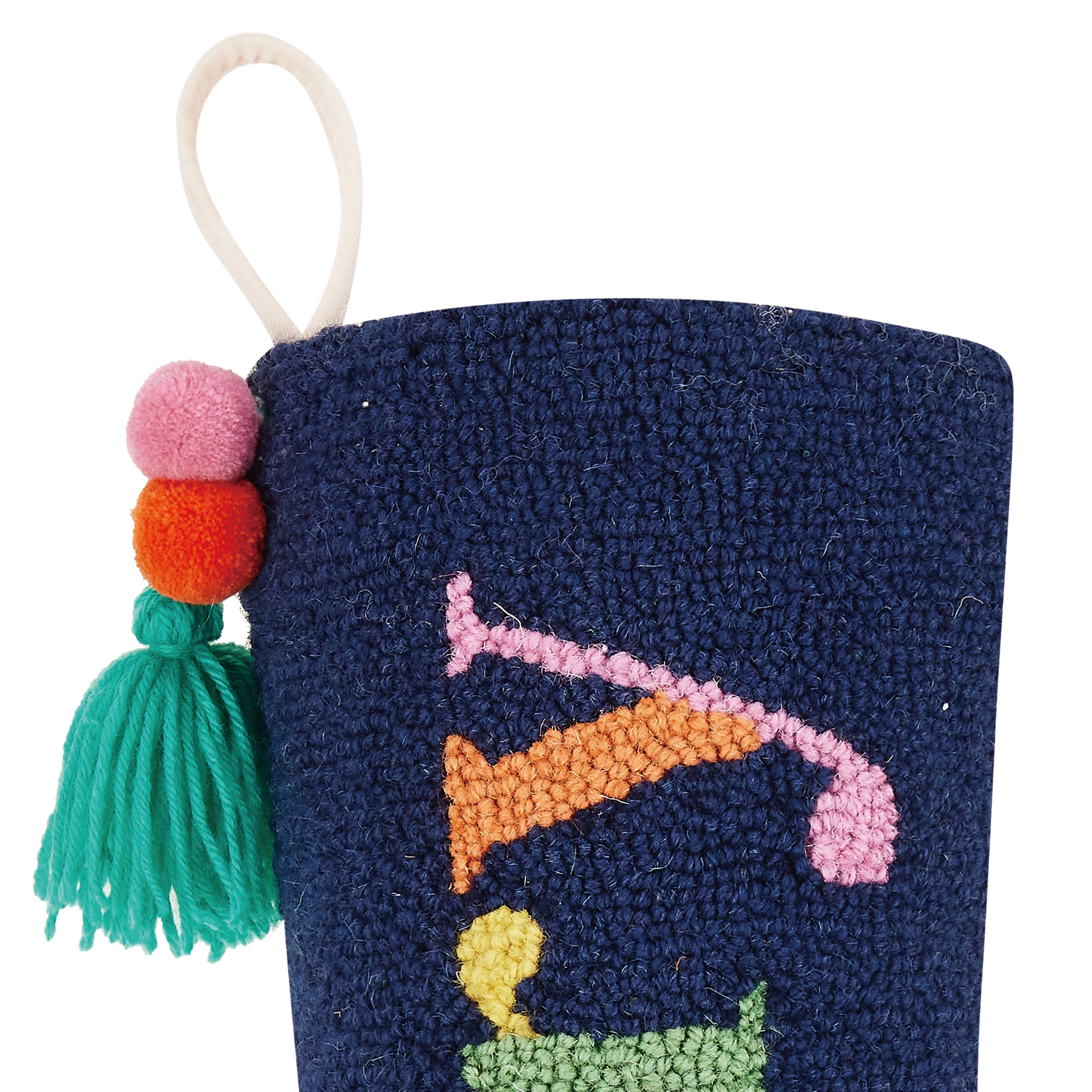 Peking Handicraft - Wholesale Holiday Stocking - Merry Stocking With Pom Pom Tassel - Ampersand2