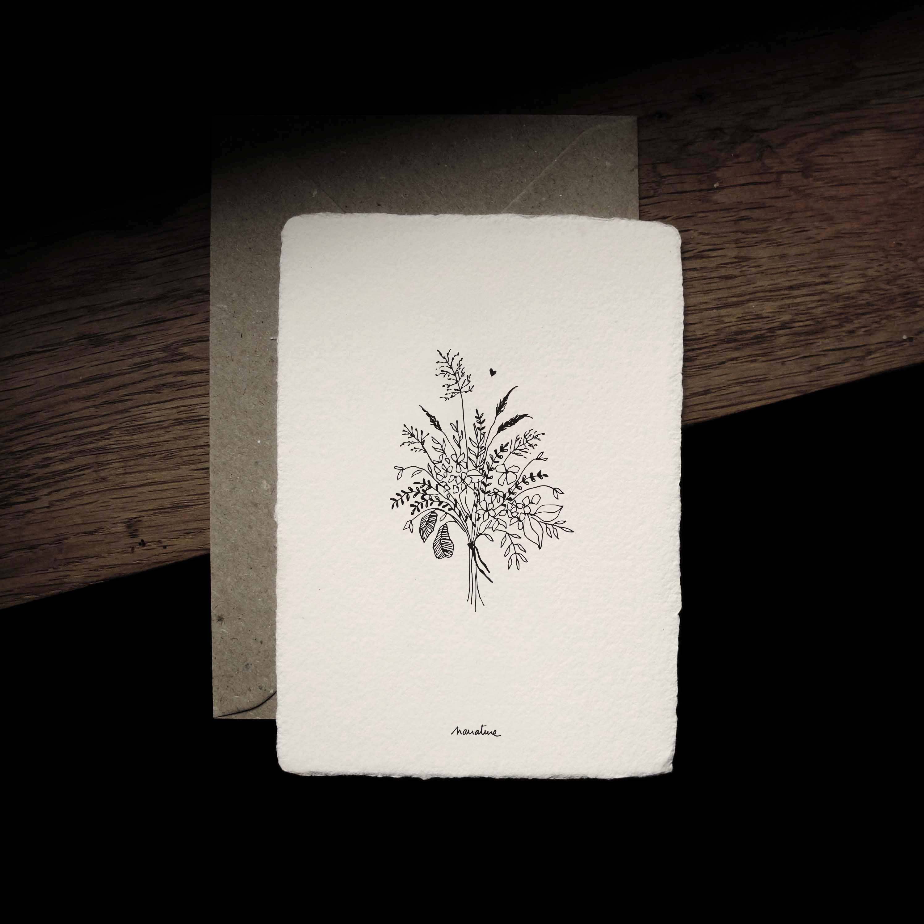 Narrature - Wholesale Everyday Greeting Card - Happy bouquet - 10x15 card and recycled envelope