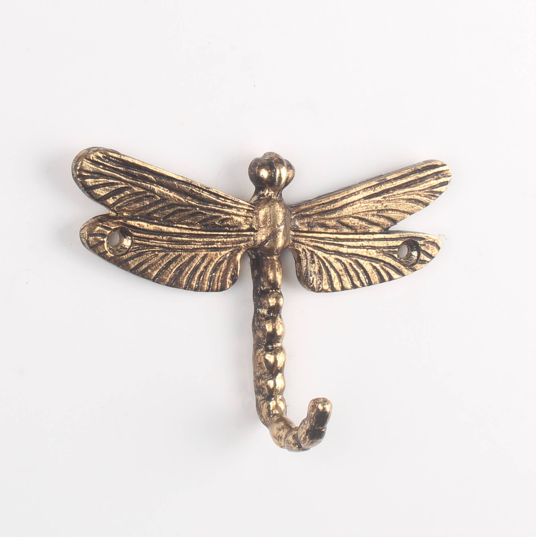 Originals International Ltd - Wholesale Wall Hook - Antique Brass Dragonfly Wall Hook - Vintage Style Metal Hook