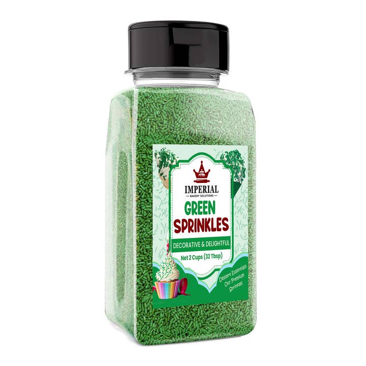 Green Sprinkles (1 LB Shaker Container) for wholesale by Imperial Foods