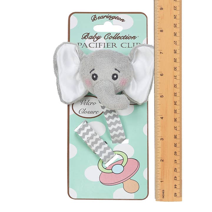 Bearington Collection - Wholesale Pacifier Clip - Baby - Lil' Spout Gray Elephant Pacifier Clip