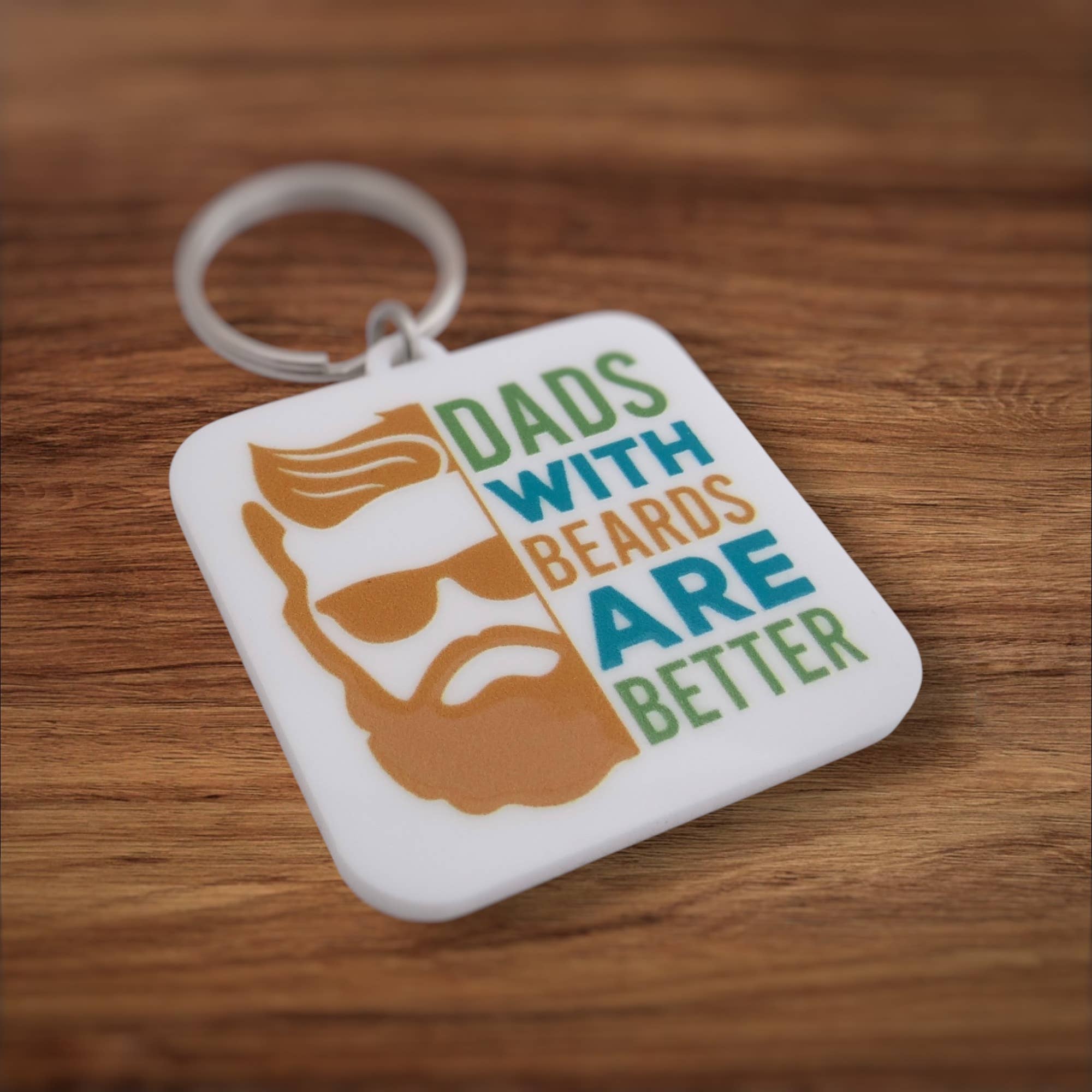 Happyink.co – wholesale Keychain – Men's – Dads with Beards are Better Keychain, for Dad, funny gift6