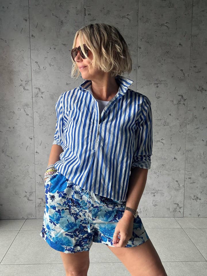 Rosehip Design - Wholesale Tunic - Women's - Julia Shirt - Marine Stripe