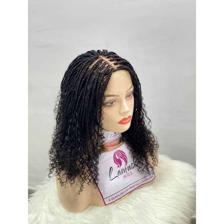Lamuskwigs - Wholesale Wig/hair piece - Knotless goddess bob wig, braided wig,boho braids, bohemian1