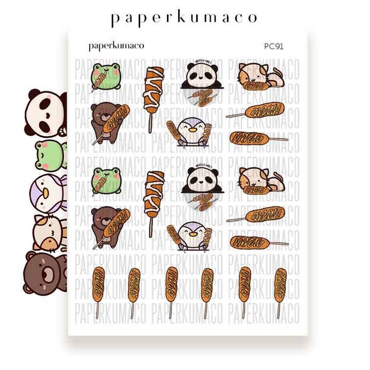 Korean Cheesy Corn Dog Squad Sheet for wholesale by Paperkumaco