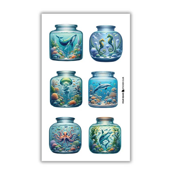 Frascos de oceano por atacado de Four Bears Sticker Club