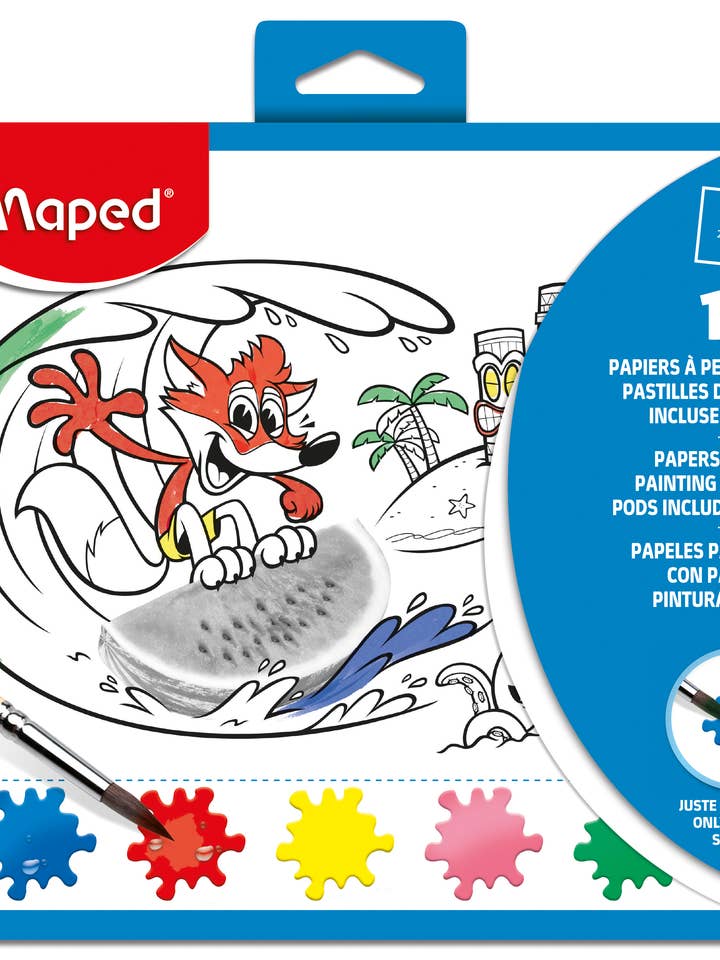 All-In-One Paper to Paint - 10 Pages + FREE Brush for wholesale by Maped Helix USA