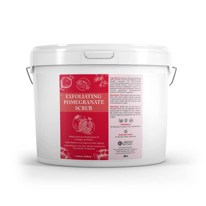 The Midwest Sea Salt Company - Wholesale Body Scrub/Exfoliant - Exfoliating Pomegranate Body Scrub - 128oz