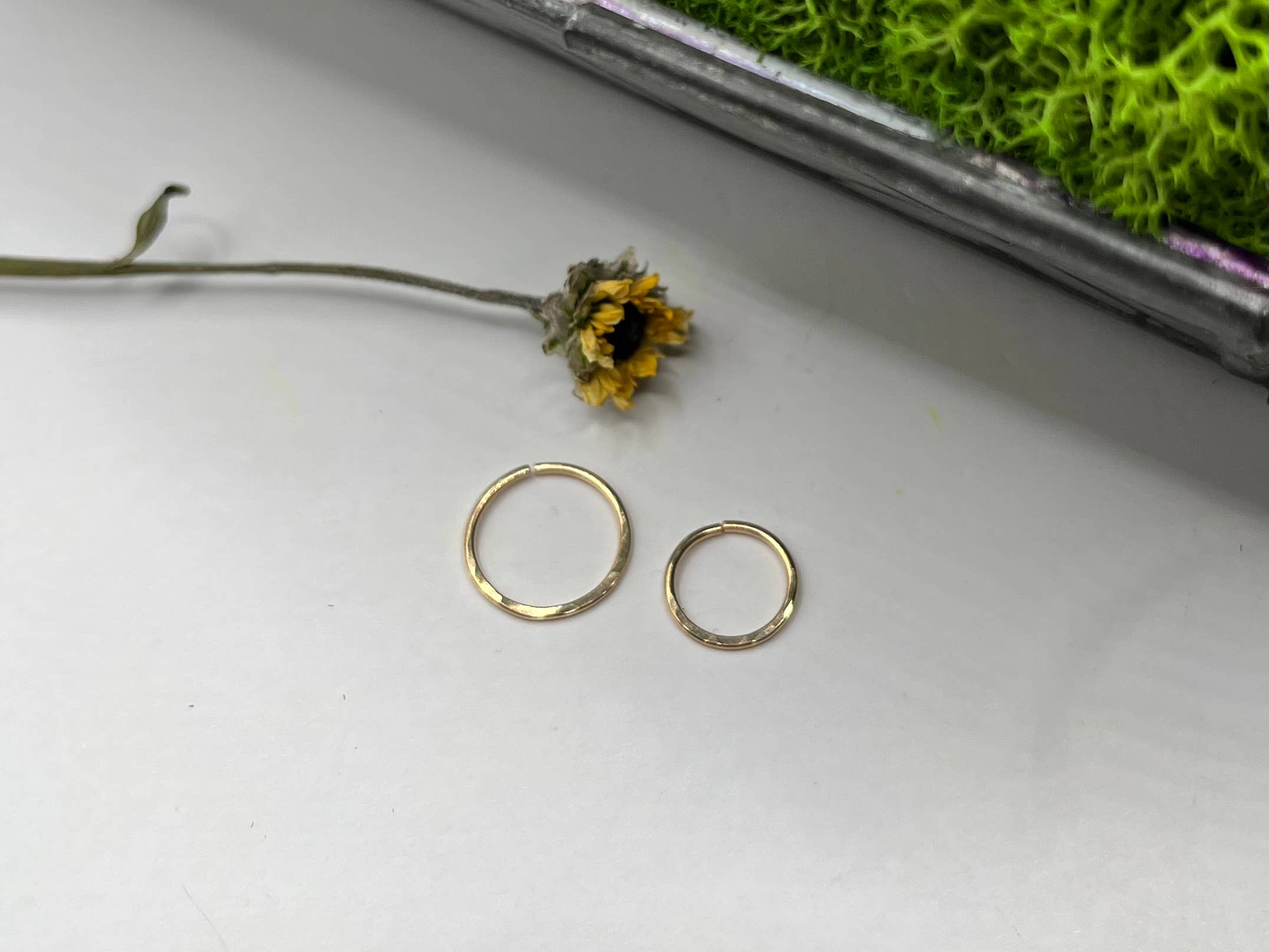Rachel Renee Jewelry - Wholesale Nose Ring - MAYA Hammered Nose Ring Hoop - Sterling or Gold Fill6