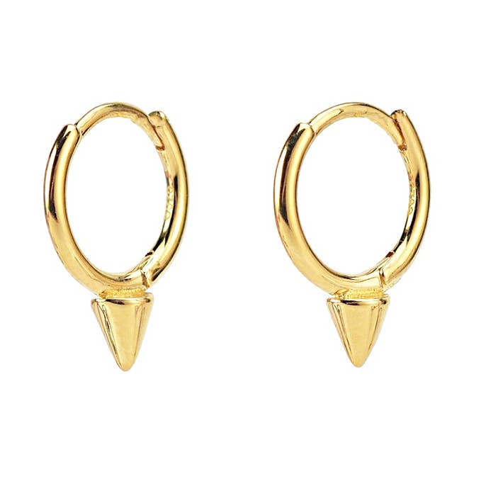 Spike Smooth Huggies Hoops for wholesale by KIKICHIC