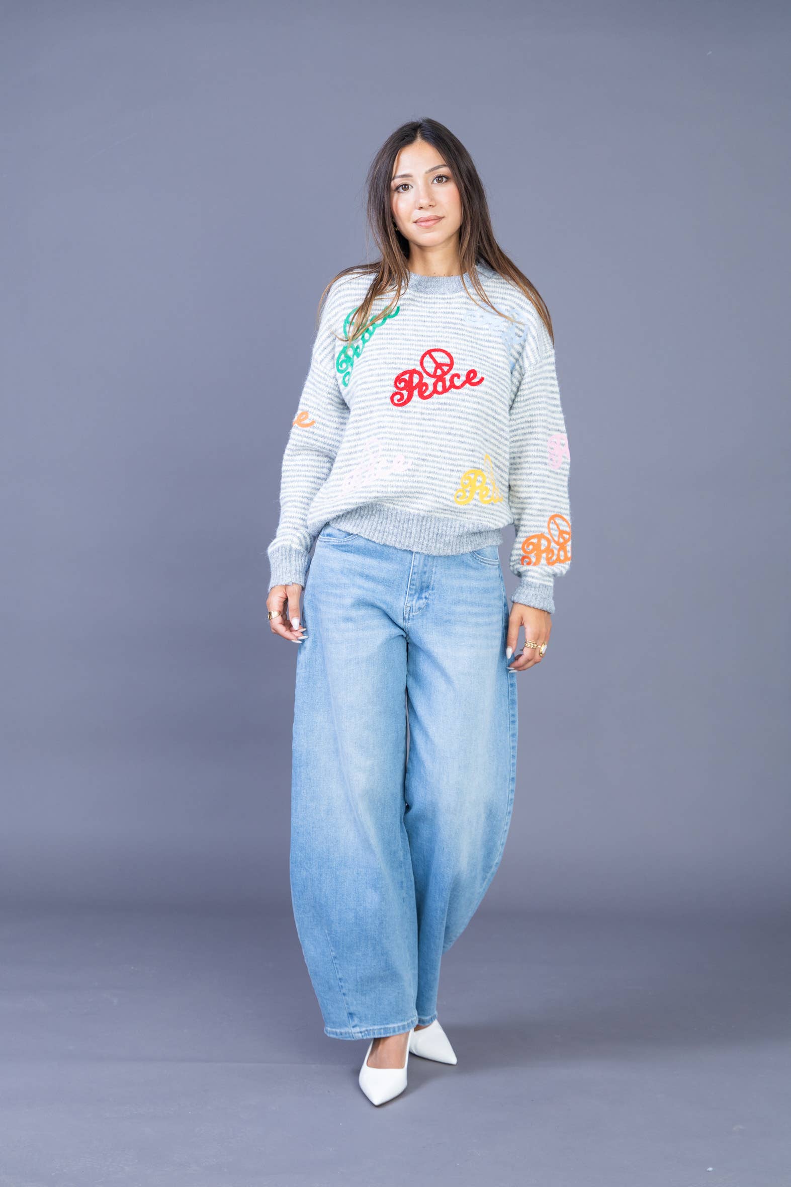 ANA & LUCY – calças de ganga - Mulher por atacado – Jean barril solto (Extra Balão) « Melina » - ANA & LUCY9