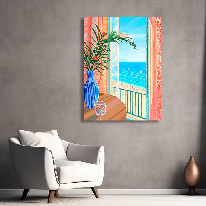 Cuadro con ventana al mar: Navarro, St. Tropez para venta al por mayor de Selected Artworks Italia