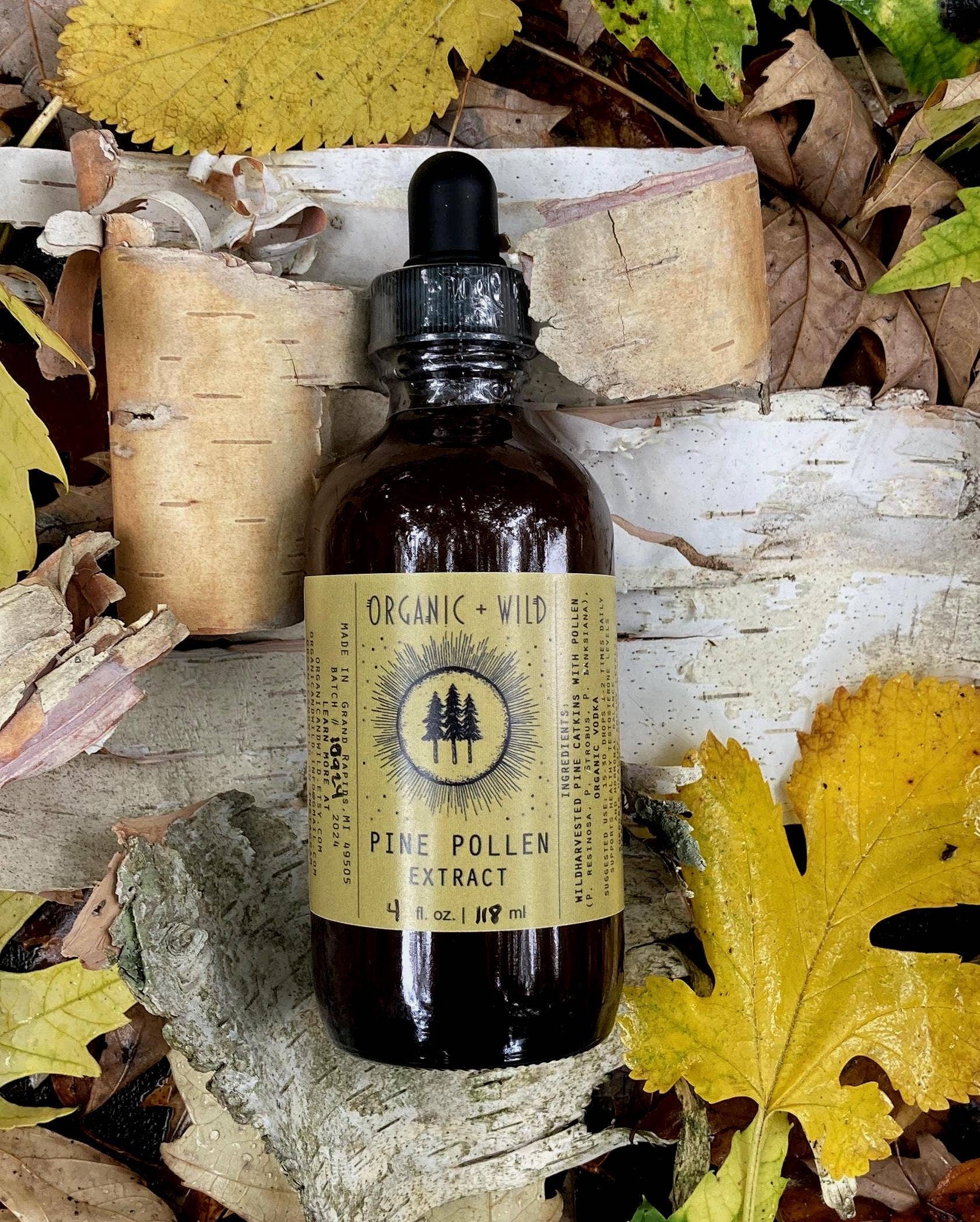 Organic + Wild - Vendita all'ingrosso Tinture - Estratto di polline di pino/tintura0