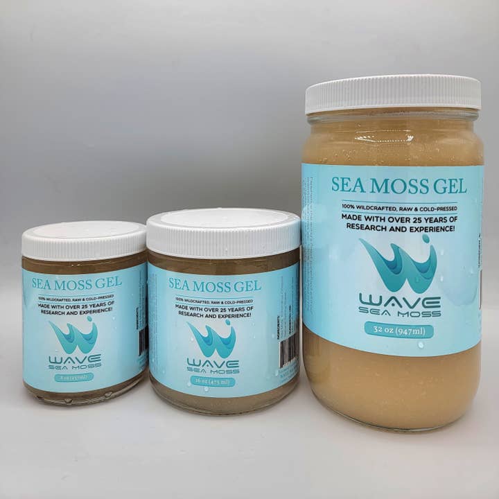 Wave Sea Moss - Vente Supplément oral/vitamine - Mousse de mer Wave Premium avec bladderwrack et racine de bardane 32 oz2