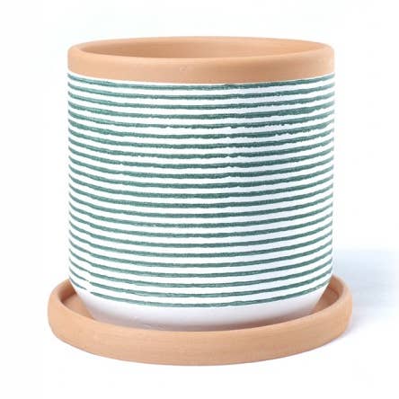 Green striped planter and other Purchase Wholesale maceteros. Free Returns & Net 60 Terms on Faire trending on Faire.
