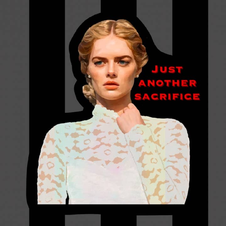 Final Girls Stickers - Ready or Not Grace La Domas Samara Weaving Portrait Vinyl Sticker for wholesale by Fiat Lux Illustration