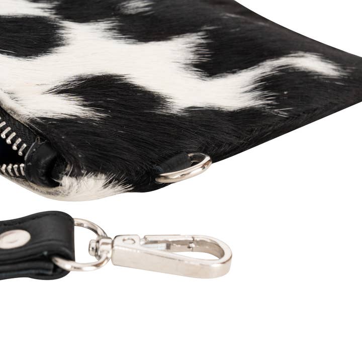 Greenwood Leather AU - Wholesale Wristlet - Savanna Hair-On Hide Wristlet – Black & White Leather Pouch
