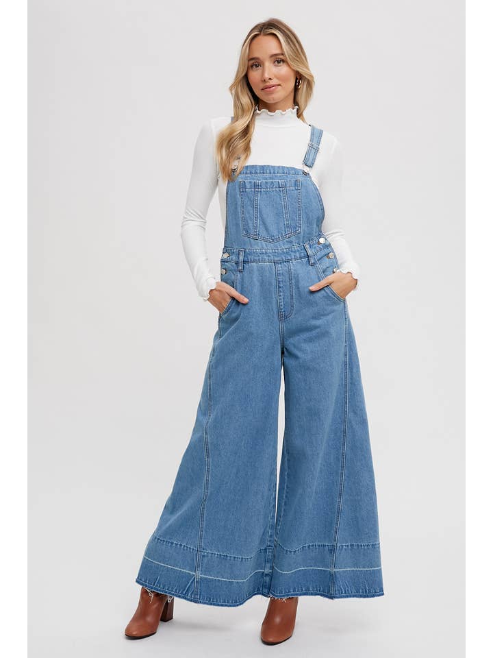 Bluivy - Wholesale Overalls - Women's - DENIM WIDE LEGS OVERALLS4