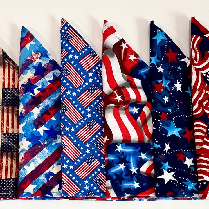 Cape Crafter - Wholesale Pet Bandana - Dog - Americana style Pet Bandanas - assorted patterns