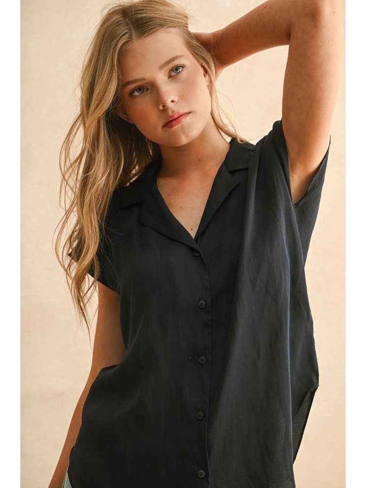 MIOU MUSE – Großhandel Hemd mit Button-down-Kragen – Damen – MMT1194 KNOPF-DOWN-HEMD MIT KAPPENÄRMELN24