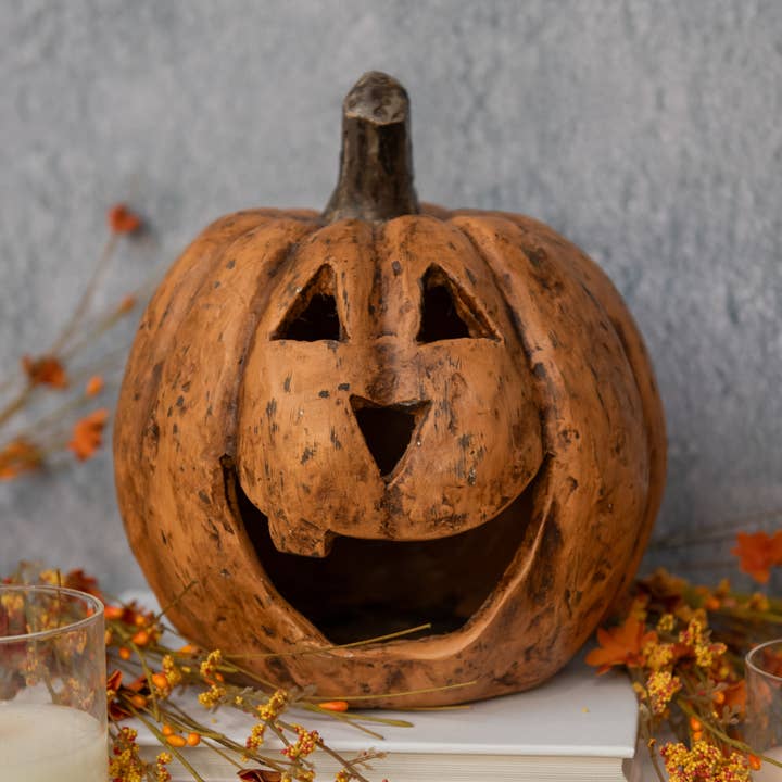 8" TERRACOTTA BIG MOUTH PUMPKIN for wholesale by Ragon House