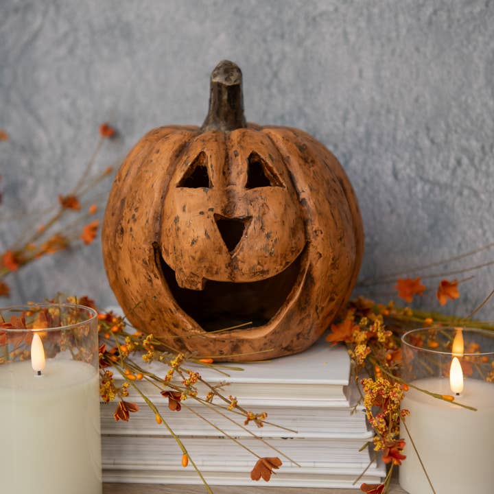 8" TERRACOTTA BIG MOUTH PUMPKIN for wholesale by Ragon House