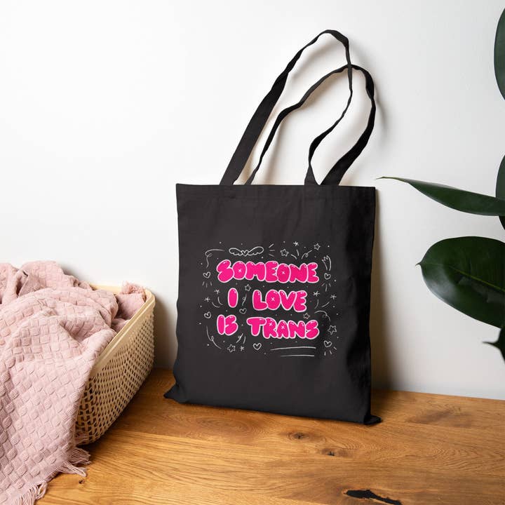 SoftBoysClub - Wholesale Tote Bag - Unisex - “Someone I Love Is Trans” Trans Ally Canvas Tote Bag16