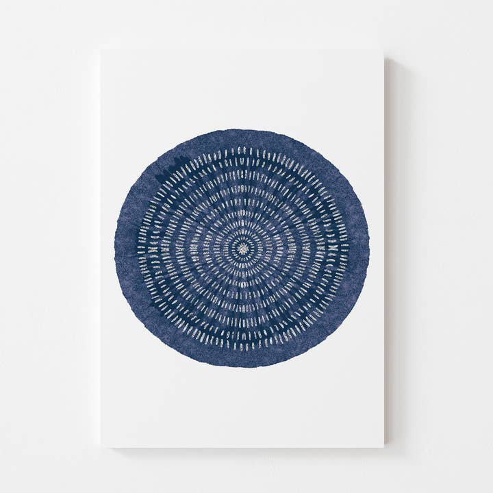 Abstract Watercolor Blue Coastal Circle Burst for wholesale by Nak print co.