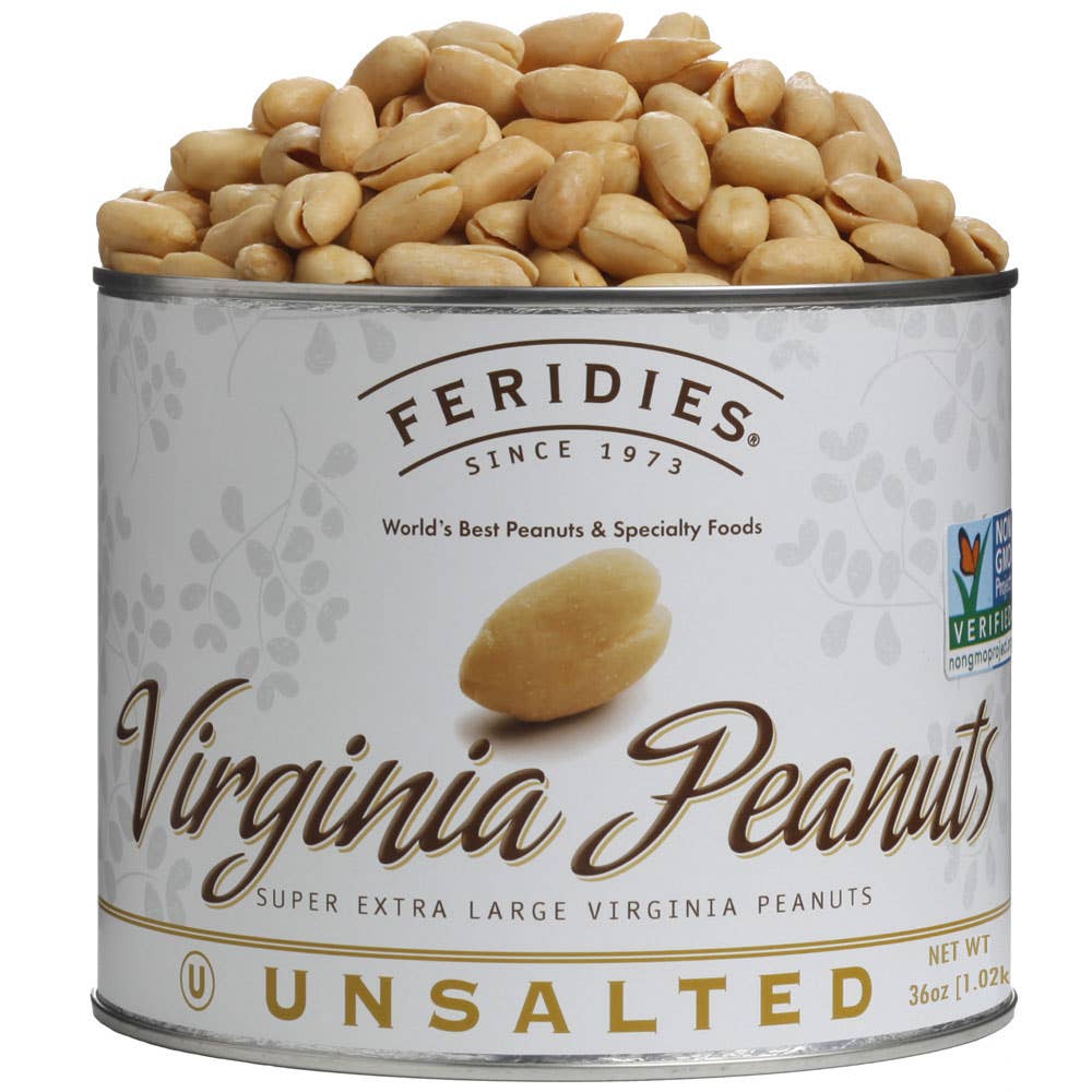FERIDIES - Wholesale Nuts - 36oz Tin Unsalted Super Extra Large Virginia Peanuts0