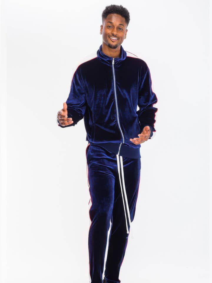 CC Wholesale Clothing - Wholesale Trainingspak - Heren - Velours trainingspak voor heren met jas en broek