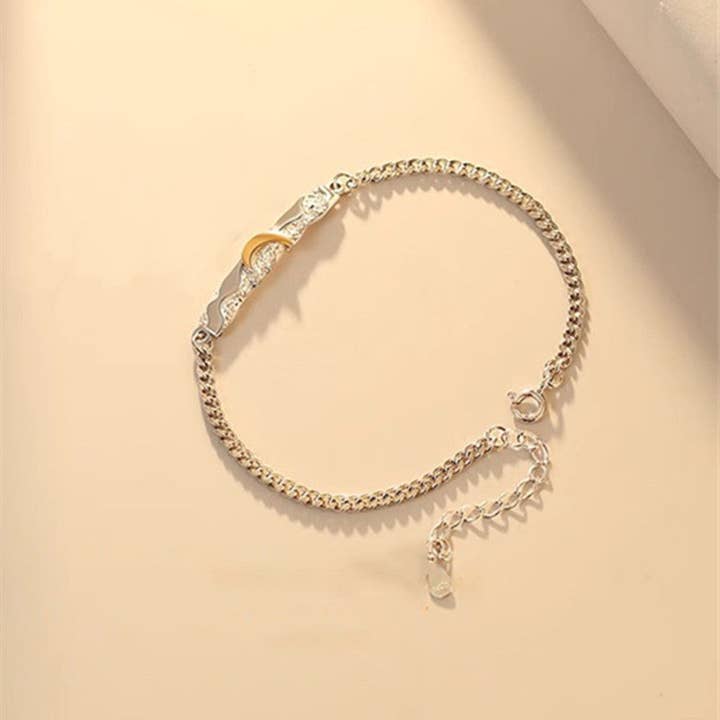 Perimade & Co. LLC - Wholesale Charm/Dangle Bracelet - Sun Moon Matching Couple Bracelet in 925 Sterling Silver