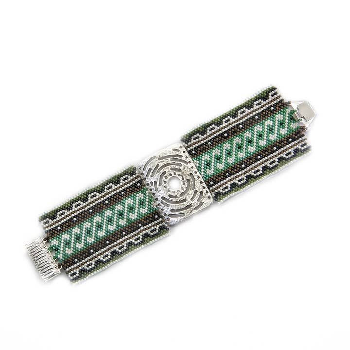 Miyuki Matrix grøn armbånd for engroshandel hos Las Joyas de Amanda